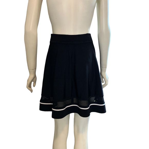 ALC Womens Elastic Waistband Knit Mini A Line Skirt Black medium - Picture 8 of 13